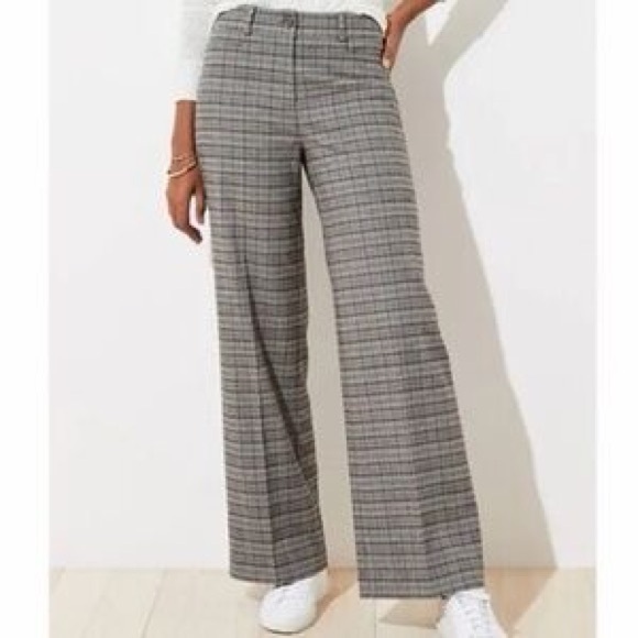 Ann Taylor LOFT Brush Plaid High Waist
Trousers - Picture 2 of 5